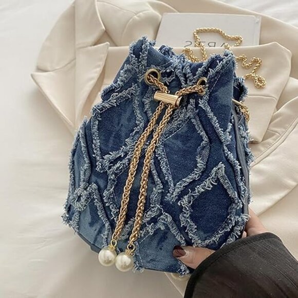 Denim Bucket Bag - Picture 1 of 1